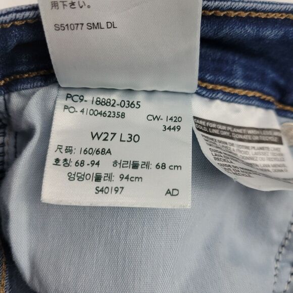 Levi's 721 high rise skinny‎ Jeans blue size 27 denim womens 3721 - Picture 11 of 12